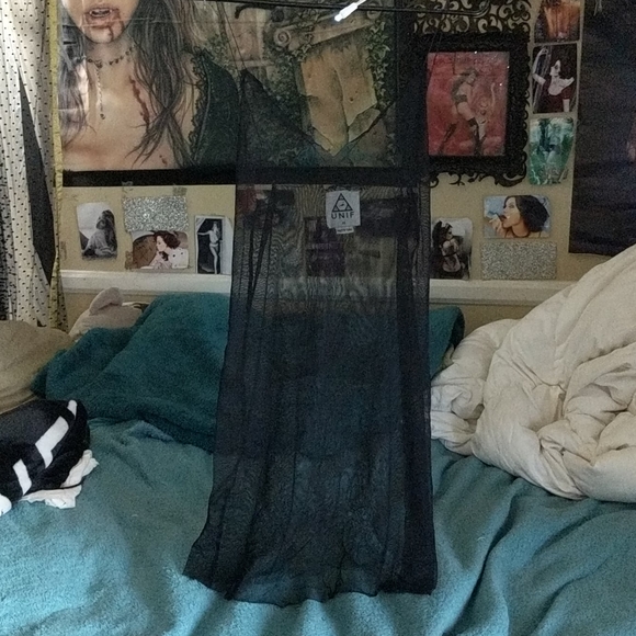 UNIF XS black mesh sheer mini dress - Picture 5 of 8